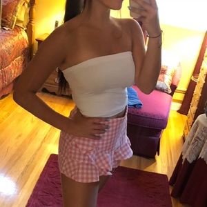 Pink Gingham LA Hearts Skort